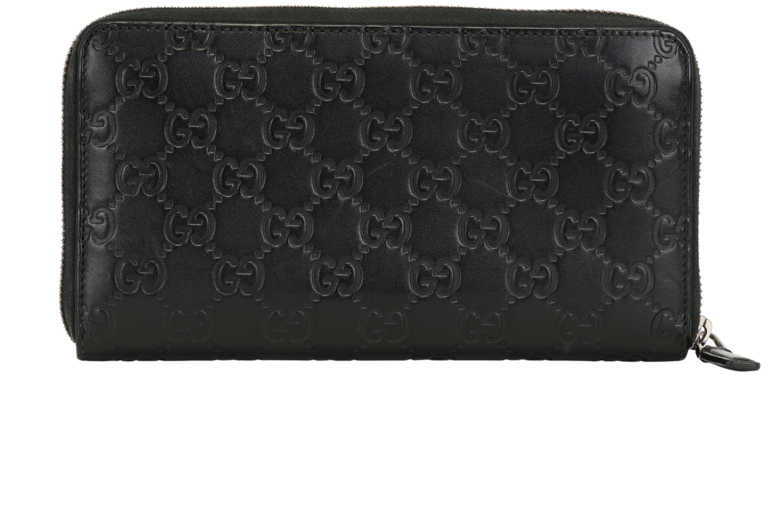 Gucci Guccissima Zip Long Wallet, &pound;210, Accessories, Black, Leather, Back view